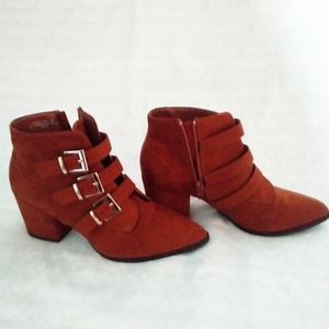 Bamboo Faux suede ankle boots